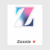 Hauptstadt Letter Z Monogramm Gradient Pink Blau W Aufkleber (Blatt)