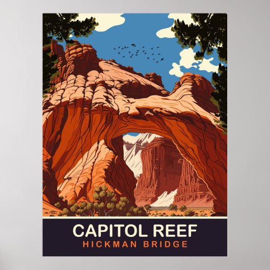 Hauptstadt Reef, Hickman Bridge, Reisen Poster (Vorne)