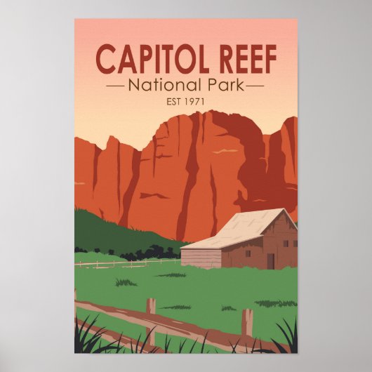 Hauptstadt Reef National Park Ranch Vintag Poster (Vorne)