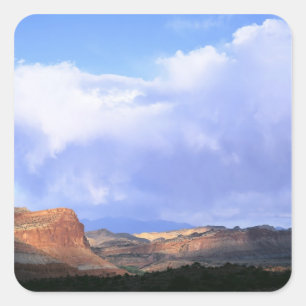 Hauptstadt Reef National Park, Utah. USA. Cumulus Quadratischer Aufkleber