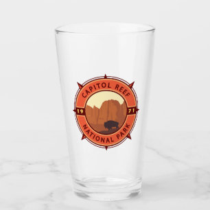Hauptstadt Reef Nationalpark Bison Retro Kompass Glas