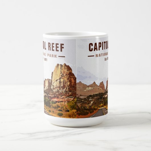 Hauptstadt Reef Nationalpark Cathedral Loop Kaffeetasse (Mittel)