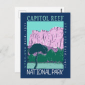 Hauptstadt Reef Nationalpark Utah Distressed Retro Postkarte (Vorne/Hinten)