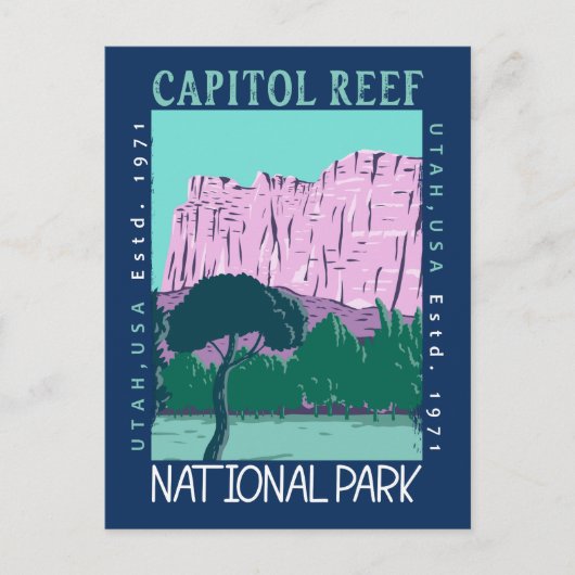 Hauptstadt Reef Nationalpark Utah Distressed Retro Postkarte (Vorderseite)