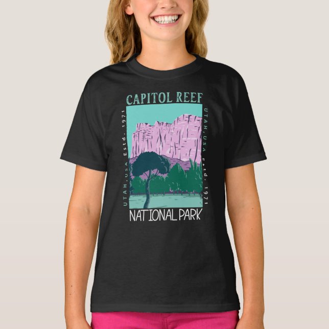 Hauptstadt Reef Nationalpark Utah Distressed Retro T-Shirt (Vorderseite)