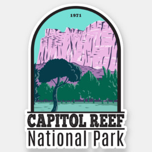 Hauptstadt Reef Nationalpark Utah Vintag Aufkleber