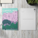 Hauptstadt Reef Nationalpark Utah Vintage Postkart Postkarte<br><div class="desc">Hauptstadt Reef Vektorgrafik Design. Der Park umgibt eine lange Falte in der Erde,  bekannt als die Wassertaschenfalte,  mit Schichten von goldenem Sandstein,  Schluchten und markanten Felsformationen.</div>