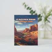 Hauptstadt Reef Nationalpark Utah Wüste Retro Card (Stehend Vorderseite)