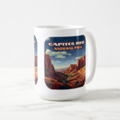 Hauptstadt Reef Nationalpark Utah Wüste Vintag Kaffeetasse (VorderseiteRechts)
