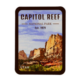 Hauptstadt Reef Nationalpark Utah Wüste Wasserfarb Magnet
