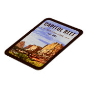 Hauptstadt Reef Nationalpark Utah Wüste Wasserfarb Magnet (Linke Seite)