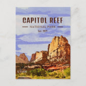 Hauptstadt Reef Nationalpark Utah Wüste Wasserfarb Postkarte (Vorderseite)