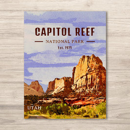 Hauptstadt Reef Nationalpark Utah Wüste Wasserfarb Postkarte