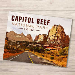 Hauptstadt Reef Nationalpark Utah Wüste Wasserfarb Postkarte