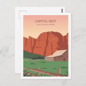 Hauptstadt Reef Utah Bekannter Reiseort Illustrati Postkarte (Vorne/Hinten)