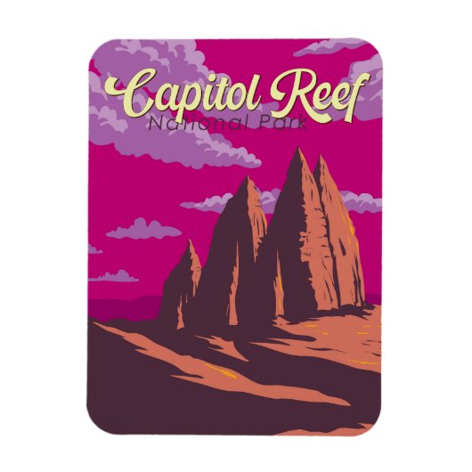Hauptstadt Riff Nationalpark Illustration Magnet (Vertikal)