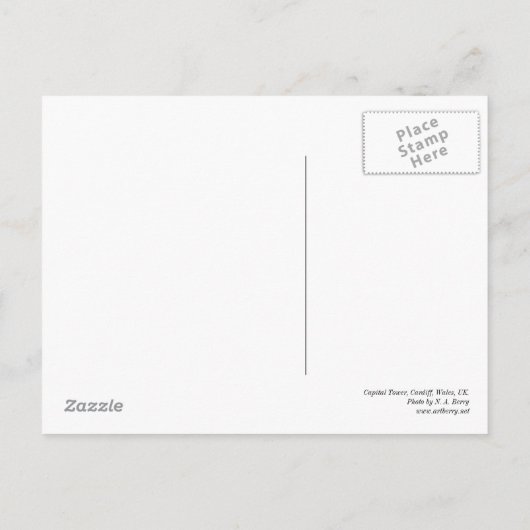 Hauptstadt Tower, Cardiff, Wales, UK Postkarte (Rückseite)