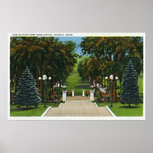 Hauptstadt Treppen Aussicht auf den Staat Park Poster (Vorne)