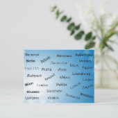 Hauptstädte der Europäischen Gewerkschaft Postkarte (Stehend Vorderseite)