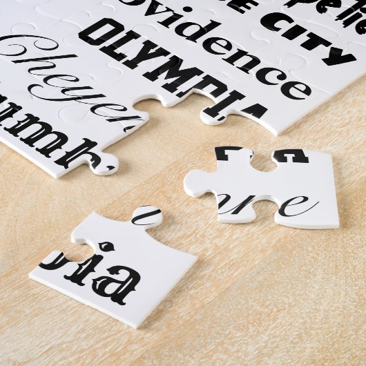 Hauptstädte des US-Puzzles - Schwarz auf Weiß Puzzle (Seite)