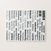 Hauptstädte des US-Puzzles - Schwarz auf Weiß Puzzle (Horizontal)