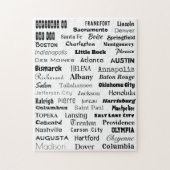 Hauptstädte des US-Puzzles - Schwarz auf Weiß Puzzle (Vertikal)