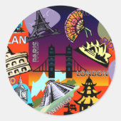 Hauptstädte in aller Welt Runder Aufkleber (Vorderseite)