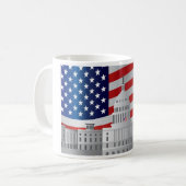 Hauptstadts-Gebäude Washington DCs US mit der Kaffeetasse (Vorderseite Links)