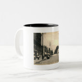 Hauptstraße, Ashtabula, Ohio 1909 Vintag Zweifarbige Tasse (Vorderseite Links)