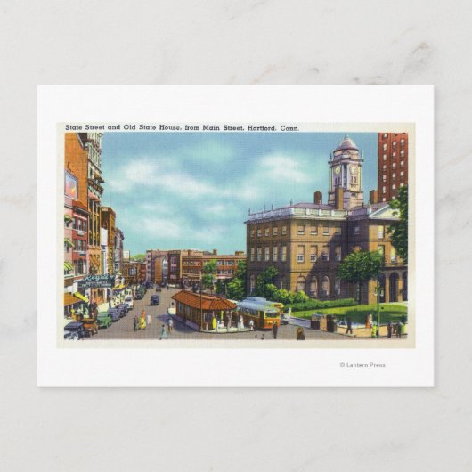 Hauptstraße Aussicht auf Staat Street & Old Staat Postkarte (Vorderseite)