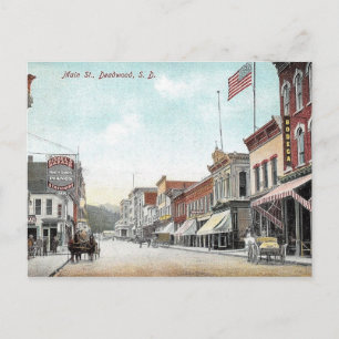Hauptstraße, Deadwood, South Dakota, Vintage Postkarte