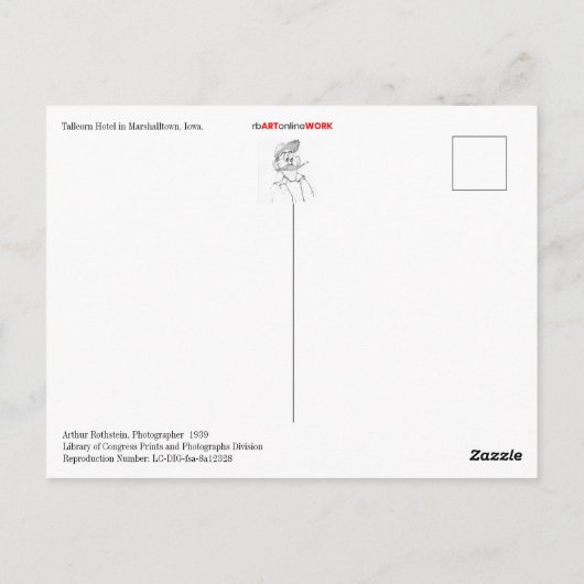 Hauptstraße, Marshalltown, Iowa Postkarte (Rückseite)