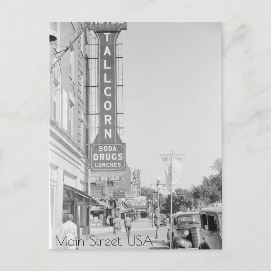 Hauptstraße, Marshalltown, Iowa Postkarte (Vorderseite)