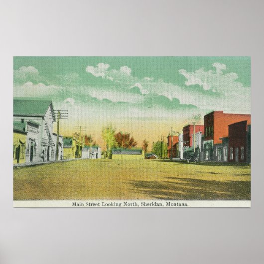 Hauptstraße mit Blick auf NordSheridan, MT Poster (Vorne)