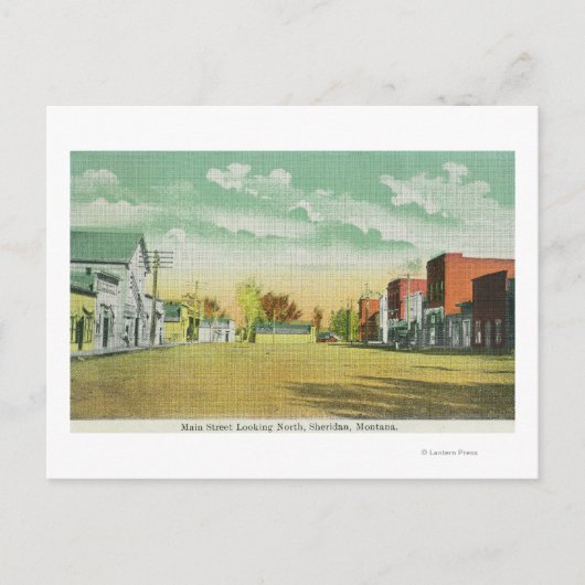Hauptstraße mit Blick auf NordSheridan, MT Postkarte (Vorderseite)
