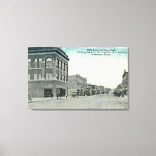 Hauptstraße mit Blick auf WestLewiston, MT Leinwanddruck