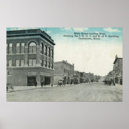 Hauptstraße mit Blick auf WestLewiston, MT Poster (Vorne)