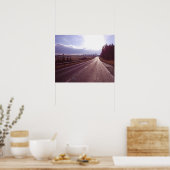 Hauptstrasse mit niedriger Wintersonne. Poster (Küche)