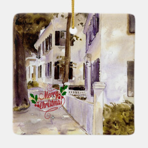 Hauptstraße, Nantucket, Frohe Weihnachten Keramikornament