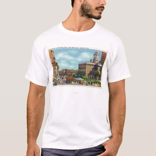 Hauptstraßen-Ansicht der Staats-Straße u. des T-Shirt (Vorderseite)