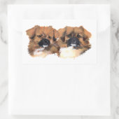 Hauptstudie für tibetische Spaniels Rechteckiger Aufkleber (Tasche)