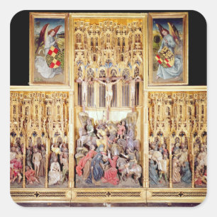 Hauptteil des Ambierle Altarpiece Quadratischer Aufkleber