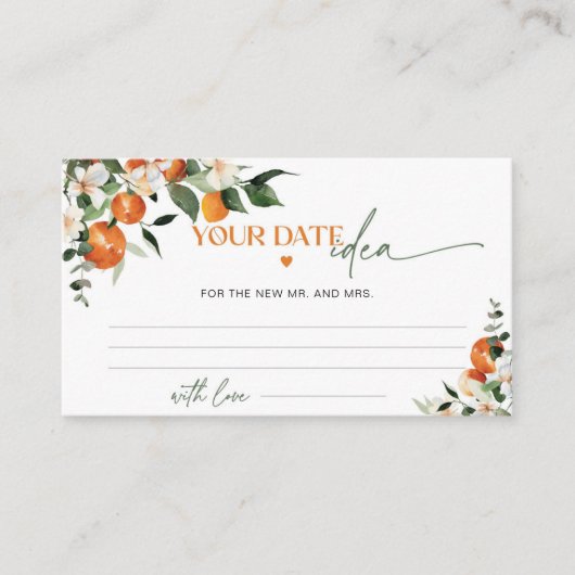 Hauptthema squeeze Zitrus Datum Ideen Nacht Begleitkarte (Vorderseite)