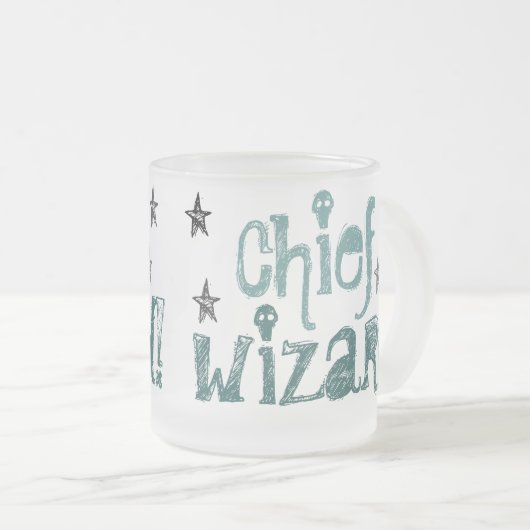 HauptZauberer! mattierte GlasTasse Mattglastasse (VorderseiteRechts)