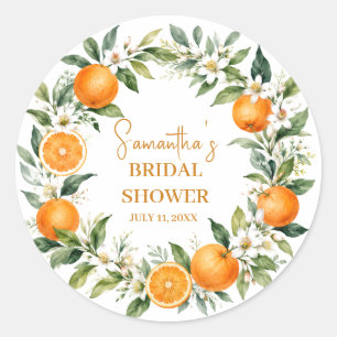 Hauptzitrone Citrus Orange Brautparty Runder Aufkleber