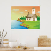 Haus am Fluss Poster (Küche)