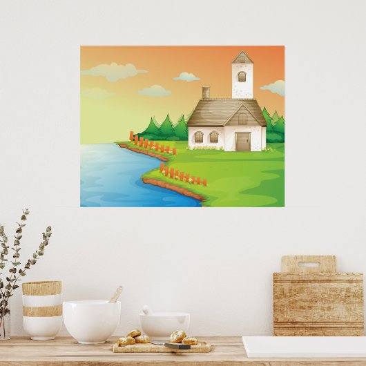 Haus am Fluss Poster (Küche)