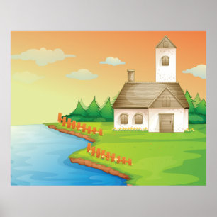 Haus am Fluss Poster