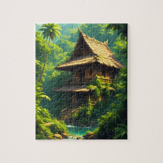 Haus am Flussufer - Ein Flussuferheim Puzzle (Vertikal)