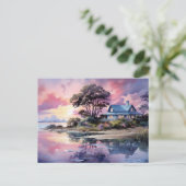 Haus am Meer Küstenkunst Postkarte (Stehend Vorderseite)